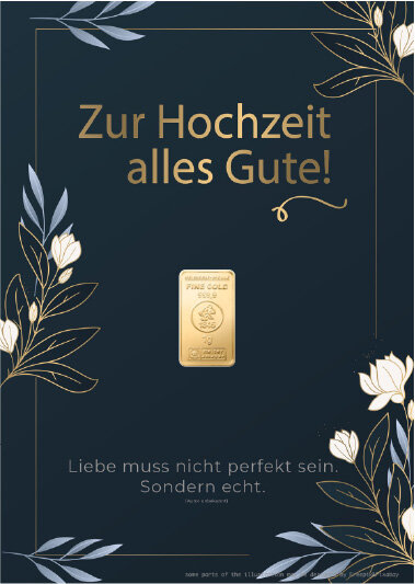 Geschenkbarren - 1 Gramm Goldbarren - Hochzeit Elite