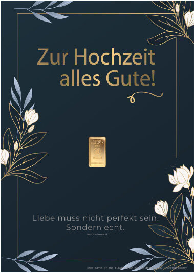 Geschenkbarren - 0,1555 Gramm Goldbarren 1/200 oz - Hochzeit Elite