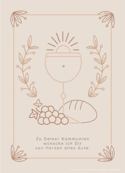 Motiveinleger für: Geschenkbarren -  Kommunion Beige