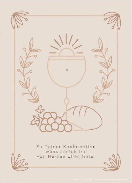 Motiveinleger für: Geschenkbarren -  Konfirmation Beige