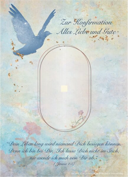 Motiveinleger für: Geschenkbarren -  Konfirmation Blau