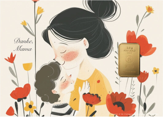 Geschenkbarren - 2,5 Gramm Goldbarren - Muttertag