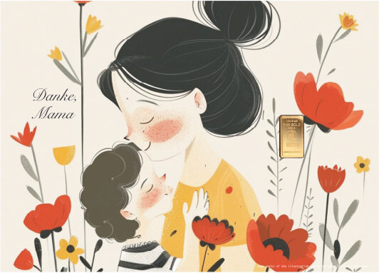 Geschenkbarren - 0,1555 Gramm Goldbarren 1/200 oz - Muttertag