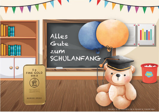 Geschenkbarren - 5 Gramm Goldbarren - Schulanfang