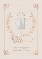 Geschenkbarren - 1 Gramm Silberbarren - Konfirmation Beige