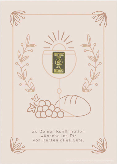 Geschenkbarren - 0,5 Gramm Goldbarren - Konfirmation Beige