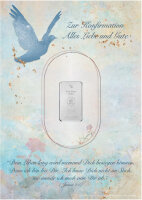 Geschenkbarren - 1 Gramm Silberbarren - Konfirmation Blau