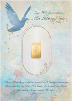 Geschenkbarren - 1 Gramm Goldbarren - Konfirmation Blau