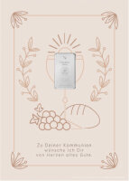 Geschenkbarren - 1 Gramm Silberbarren - Kommunion Beige