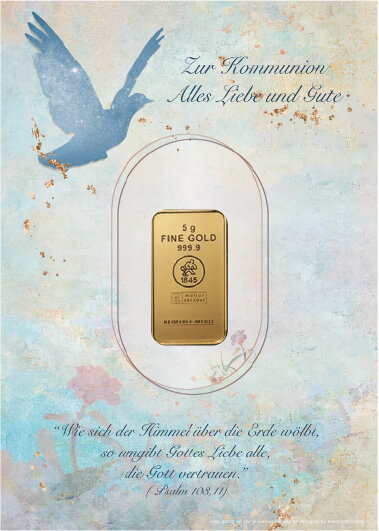 Geschenkbarren - 5 Gramm Goldbarren - Kommunion Blau