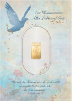 Geschenkbarren - 1 Gramm Goldbarren - Kommunion Blau