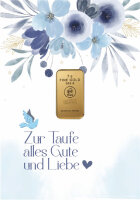 Geschenkbarren - 5 Gramm Goldbarren - Zur Taufe Blau