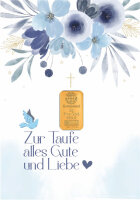 Geschenkbarren - 2 Gramm Goldbarren - Zur Taufe Blau