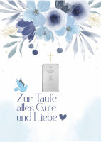 Geschenkbarren - 1 Gramm Silberbarren - Zur Taufe Blau