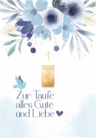 Geschenkbarren - 1 Gramm Goldbarren - Zur Taufe Blau