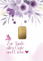 Geschenkbarren - 2,5 Gramm Goldbarren - Zur Taufe Rose