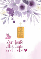 Geschenkbarren - 2 Gramm Goldbarren - Zur Taufe Rose