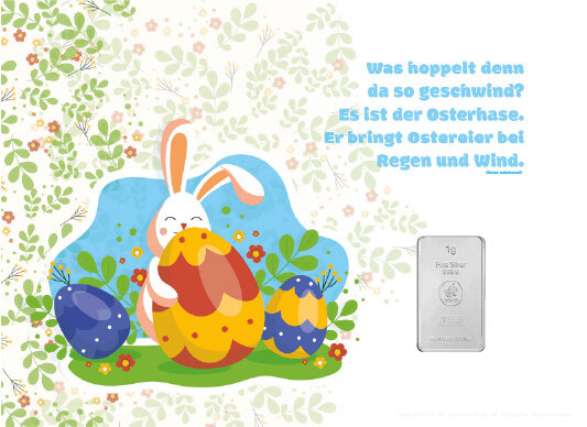Geschenkbarren - 1 Gramm Silberbarren - Ostern Gr
