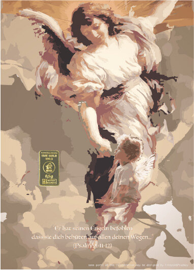 Geschenkbarren - 0,5 Gramm Goldbarren - Schutzengel Kunst