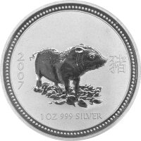 Australien Lunar I 2007 Jahr des Schweins 1 oz Silber