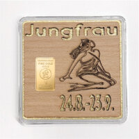Holz-Geschenkbarren "Sternzeichen Jungfrau"  -...