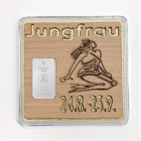 Holz-Geschenkbarren "Sternzeichen Jungfrau"  -...