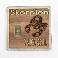 Holz-Geschenkbarren "Sternzeichen Skorpion"  -...