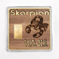 Holz-Geschenkbarren "Sternzeichen Skorpion"  -...