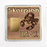 Holz-Geschenkbarren "Sternzeichen Skorpion" -...