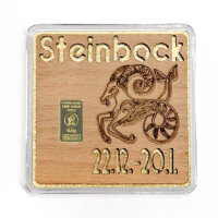 Holz-Geschenkbarren "Sternzeichen Steinbock"  -...
