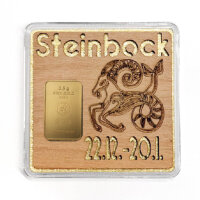 Holz-Geschenkbarren "Sternzeichen Steinbock" -...
