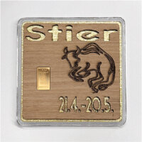Holz-Geschenkbarren "Sternzeichen Stier"  -...