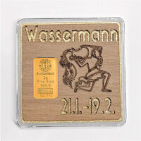 Holz-Geschenkbarren "Sternzeichen Wasserman" -...
