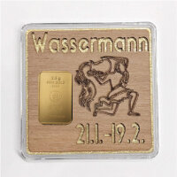 Holz-Geschenkbarren "Sternzeichen Wasserman" -...