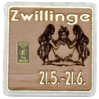 Holz-Geschenkbarren "Sternzeichen Zwillinge"  -...