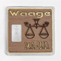 Holz-Geschenkbarren "Sternzeichen Waage"  - 1...