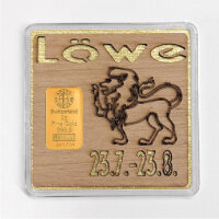 Holz-Geschenkbarren "Sternzeichen Löwe" -...