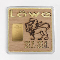 Holz-Geschenkbarren "Sternzeichen Löwe" -...