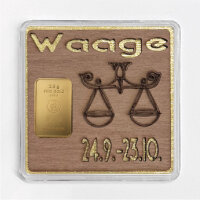 Holz-Geschenkbarren "Sternzeichen Waage" - 2,5...