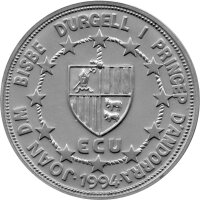 Andorra 50 Diners 1994 - 1. Jahrestag der Verfassung - Silber teilvergoldet