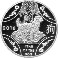Australien RAM Lunar 2018 Jahr des Hundes 1 oz Silber -...