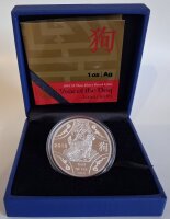 Australien RAM Lunar 2018 Jahr des Hundes 1 oz Silber - PP in Originalbox