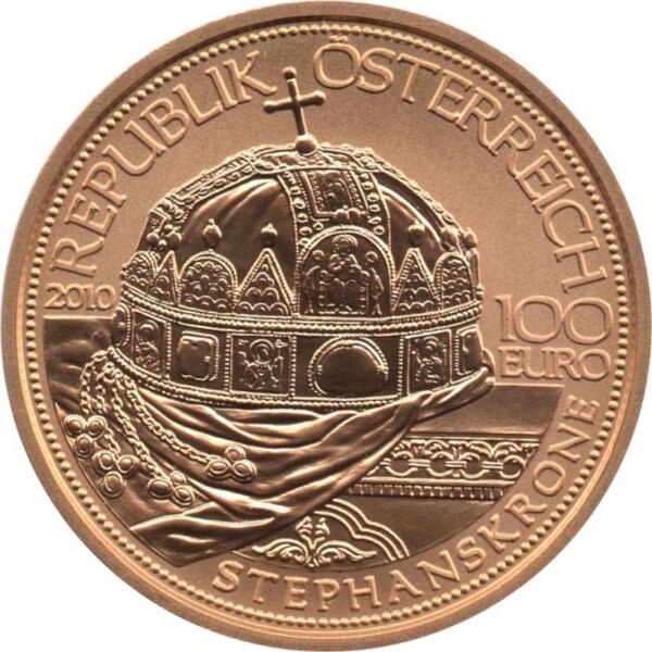 Österreich 100 Euro 2010  - Die Stephanskrone von Ungarn - Gold