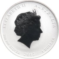Australien Lunar II 2012 Jahr des Drachen 1 oz Silber teilkoloriert "hellgrau"