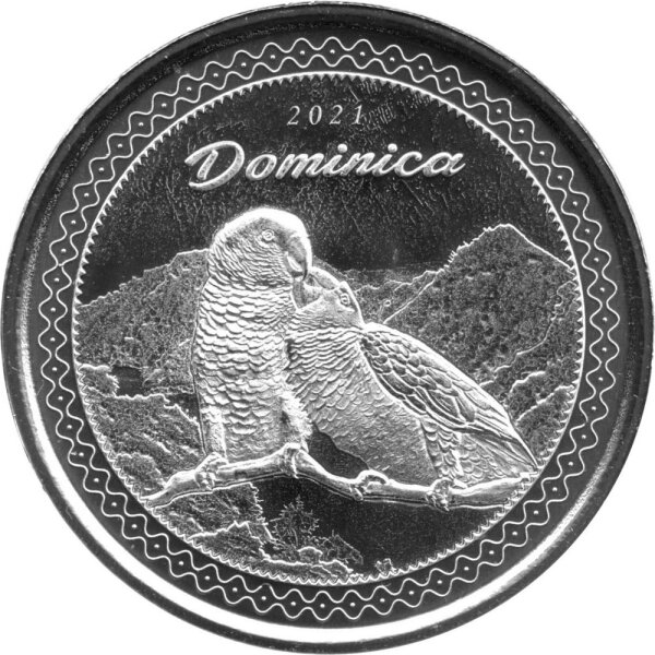 EC 8 2021 3. Ausgabe Dominica - Sisserou Parrot-Sisserupapagei - 1 oz Silber