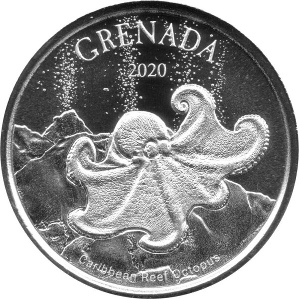 EC 8 2020 4. Ausgabe Grenada - Carribean Reef Octopus-Karibischer Riff-Oktopud - 1 oz Silber