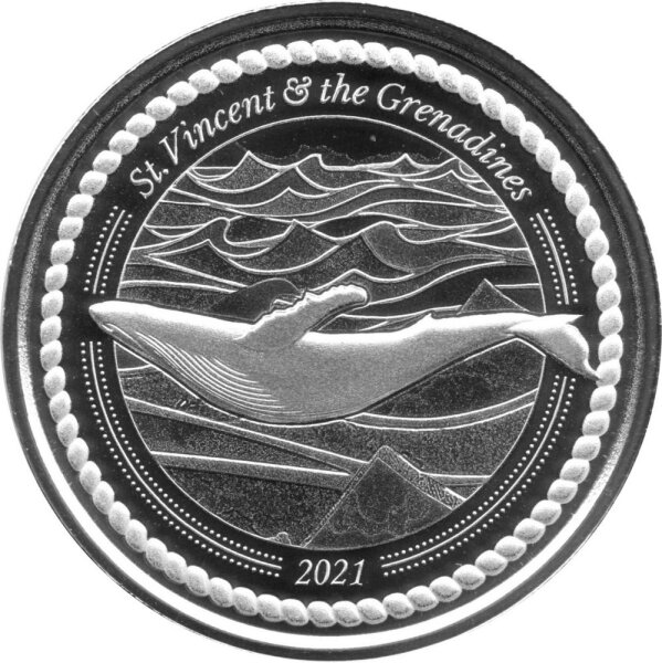 EC 8 2021 7. Ausgabe St. Vincent - Humpback Whale-Buckelwal - 1 oz Silber