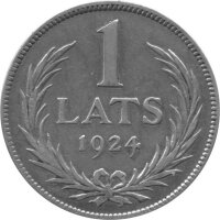 Lettland 1 Lats 1924 - Umlaufmünze - Silber
