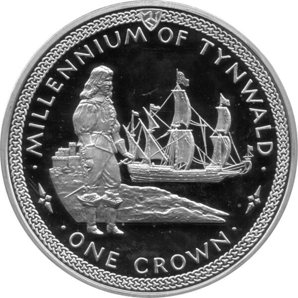 Isle of Man 1 Crown 1979 - 1000 Jahre Tynwald "Ostindien" - Silber PP