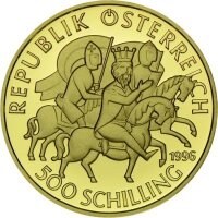Österreich 500 Schilling 1996 Heinrich II Jasomirgott Gold